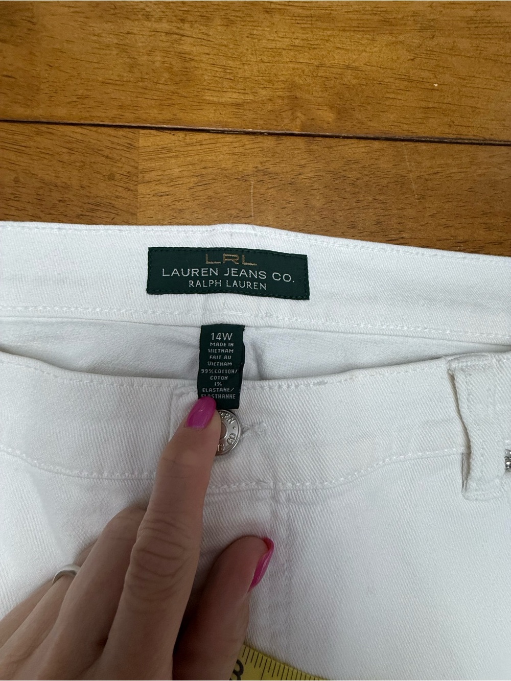 Lauren Ralph Lauren White Straight-Leg Women's Jeans 14W - Picture 4 of 8